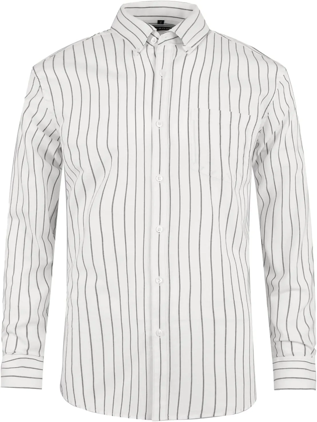 Men's 100% Cotton Oxford Dress Shirt Long Sleeve Rerular Fit Button-Down Business Casual Shirt