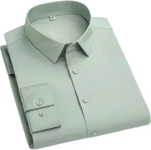 Men's Anti-Wrinkle No-Iron Stretch Shirt Long Sleeve Breathable Formal Business Office Casual Party Men's Shirts