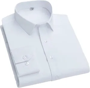 Men's Anti-Wrinkle No-Iron Stretch Shirt Long Sleeve Breathable Formal Business Office Casual Party Men's Shirts