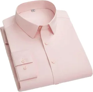 Men's Anti-Wrinkle No-Iron Stretch Shirt Long Sleeve Breathable Formal Business Office Casual Party Men's Shirts