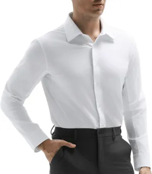 Men's Dress Stretch Stain Shield Shirts Long Sleeve Button Down Wrinkle Free Solid Breatheable Casual Business Shirt