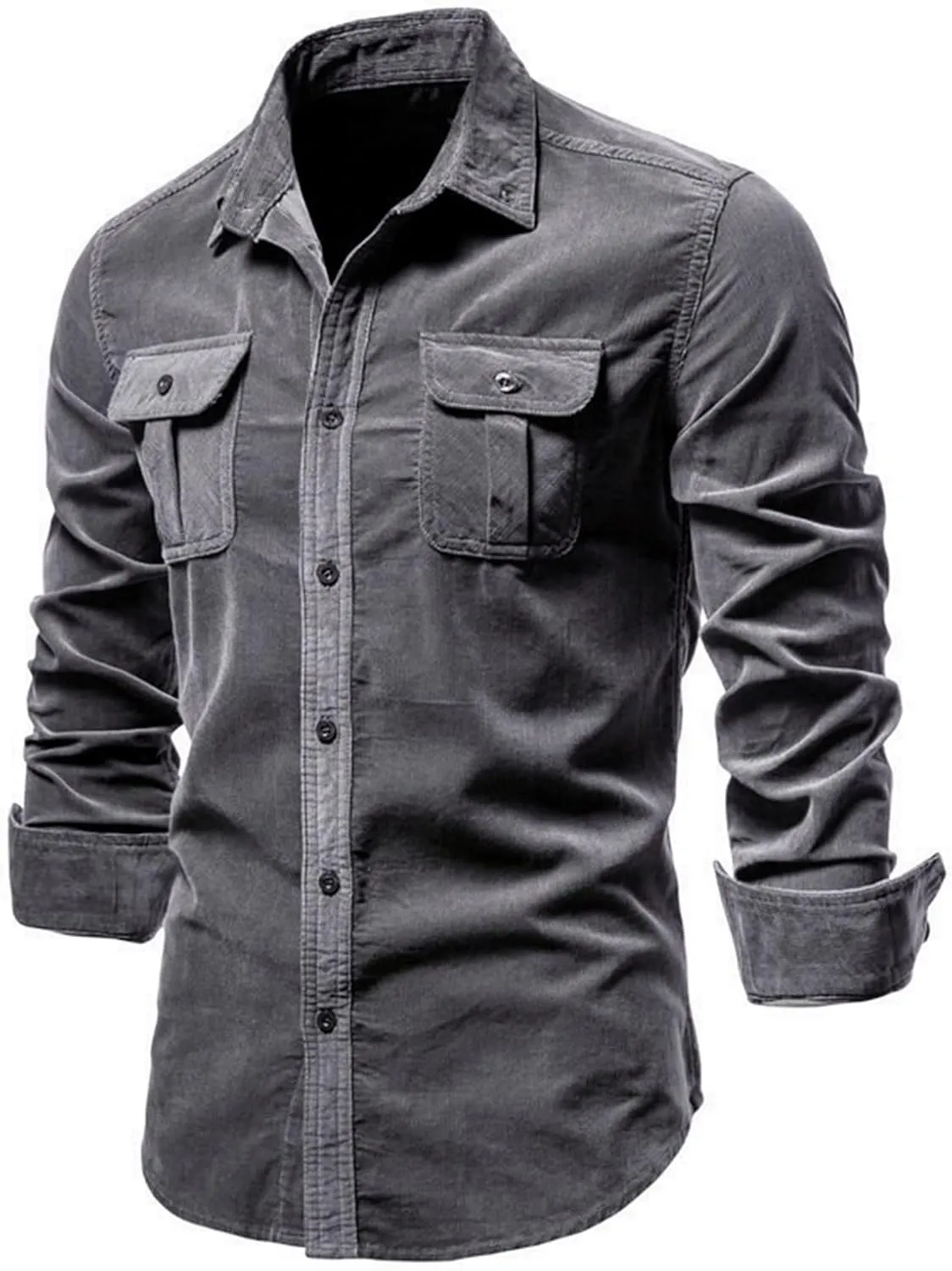 Men's Shirt Autumn Cotton Classic Japanese Corduroy Men Business Shirt Slim Fit Casual Shirts Clothing Long Sleeve Jacket