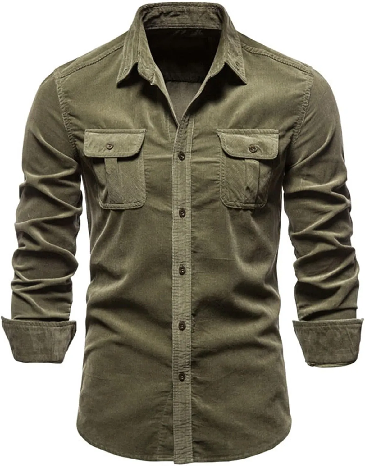 Men's Shirt Autumn Cotton Classic Japanese Corduroy Men Business Shirt Slim Fit Casual Shirts Clothing Long Sleeve Jacket