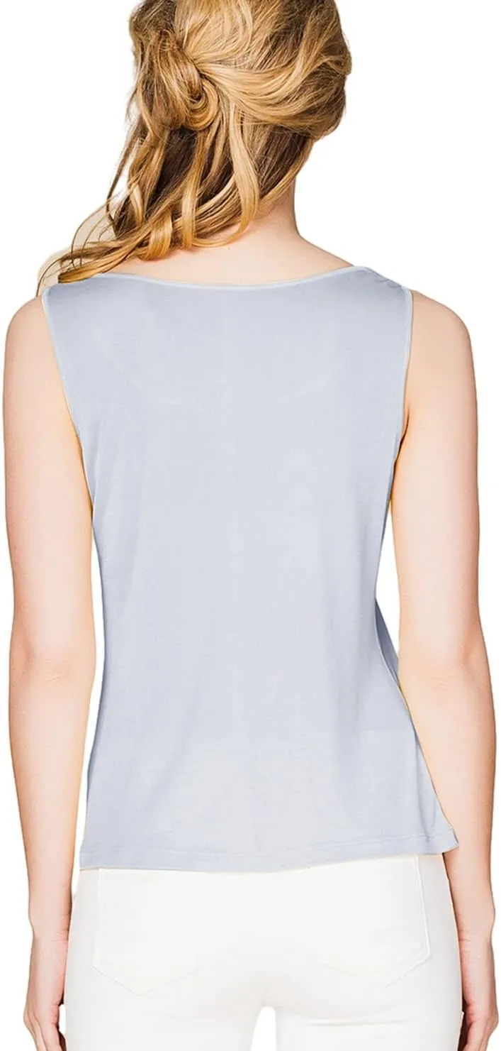 METWAY Womens Silk Tank Tops/Mulberry Silk Sleeveless Blouses/Summer Real Silk Sleeveless T-Shirt