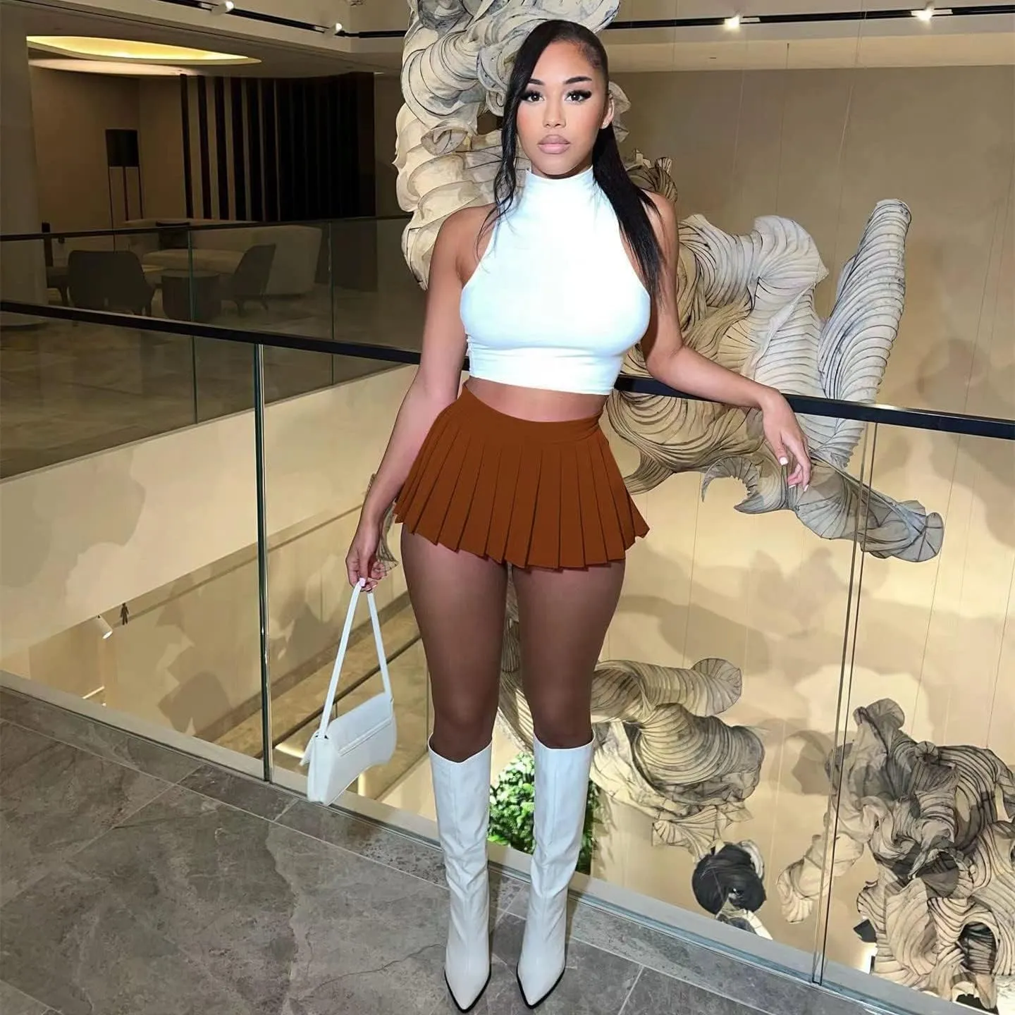 Mini Pleated Skirts for Women Womens Cargo Tennis Skirt Y2k Skater Trendy Girl Sexy Club School Skort 2025 New