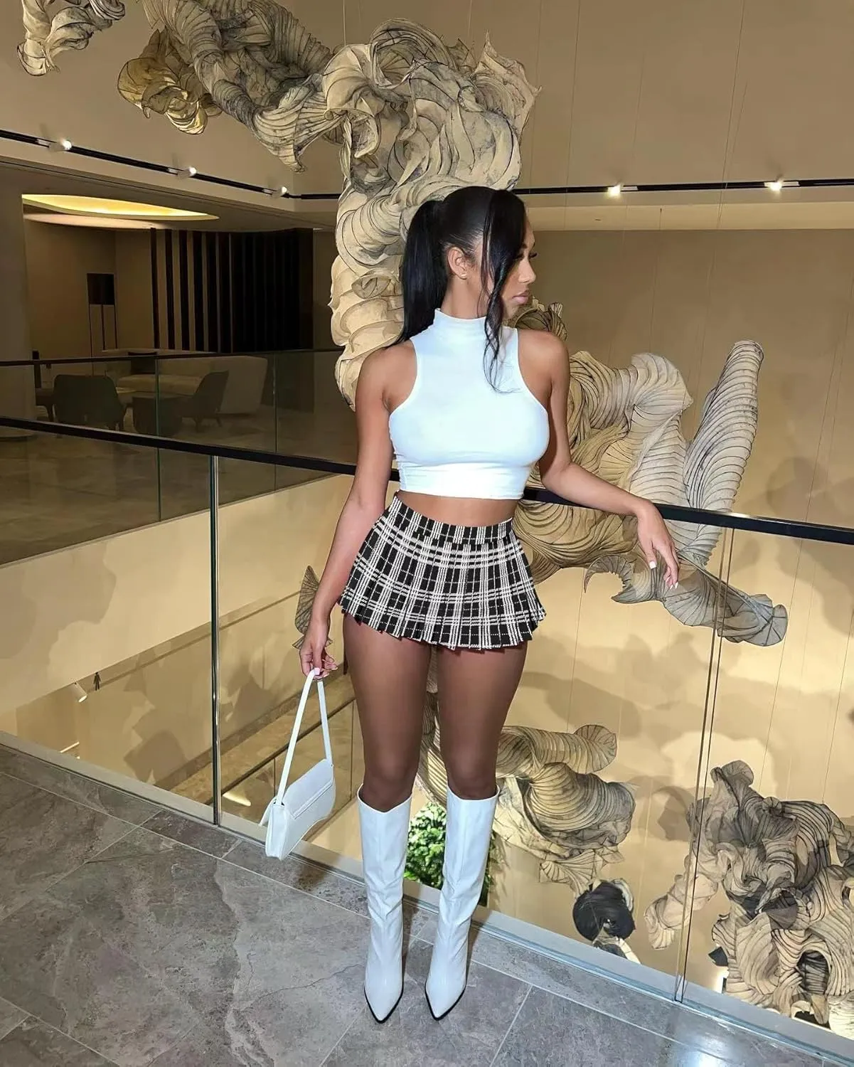 Mini Pleated Skirts for Women Womens Cargo Tennis Skirt Y2k Skater Trendy Girl Sexy Club School Skort 2025 New