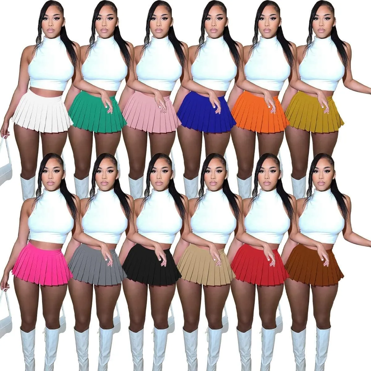 Mini Pleated Skirts for Women Womens Cargo Tennis Skirt Y2k Skater Trendy Girl Sexy Club School Skort 2025 New