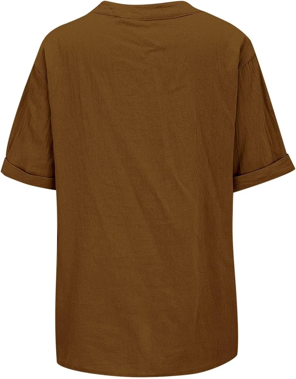Miyaomn Women's Linen Tops Plus Size Summer Casual V Neck Blouses Short Sleeve Button Down Shirts 2025 Trendy Clothes Outfits