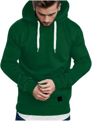 Muscularfit Sweatshirts for Men Hoodies Causal Fashion Long Sleeve Solid Hooded Pullover Shirts Athletic Gym Workout Tee Tops