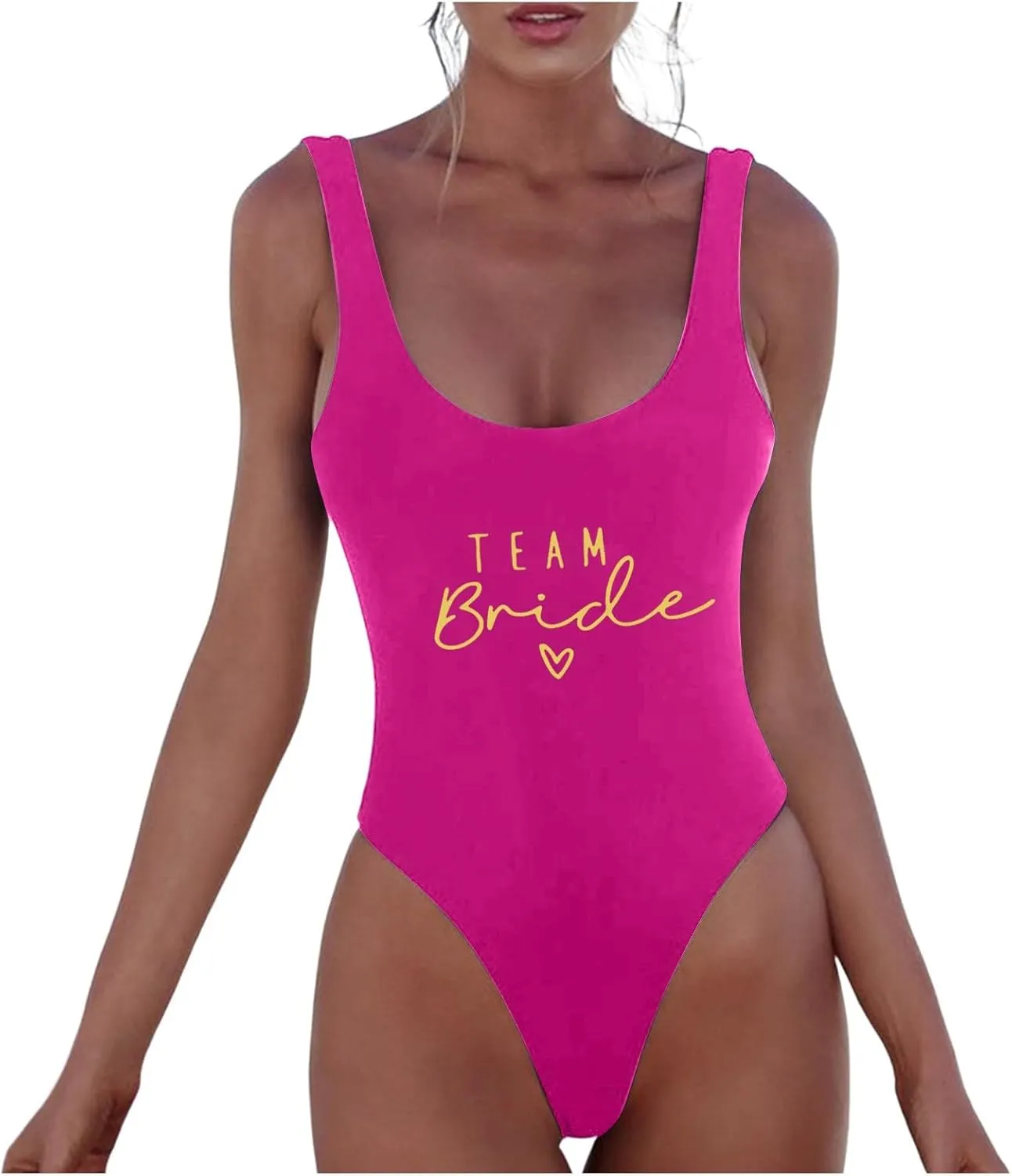 One Piece Bride Swimsuit Women Tummy Control Sexy High Cut Bathing Suit Backless Slimming Swim Suit Ribbed Swimwear