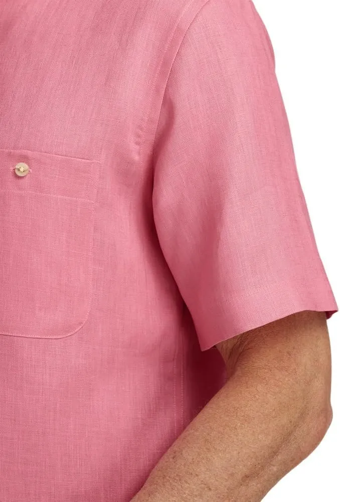 Paul Fredrick Men's Slim Fit Linen Solid Casual Shirt