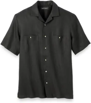 Paul Fredrick Men's Slim Fit Linen Solid Casual Shirt