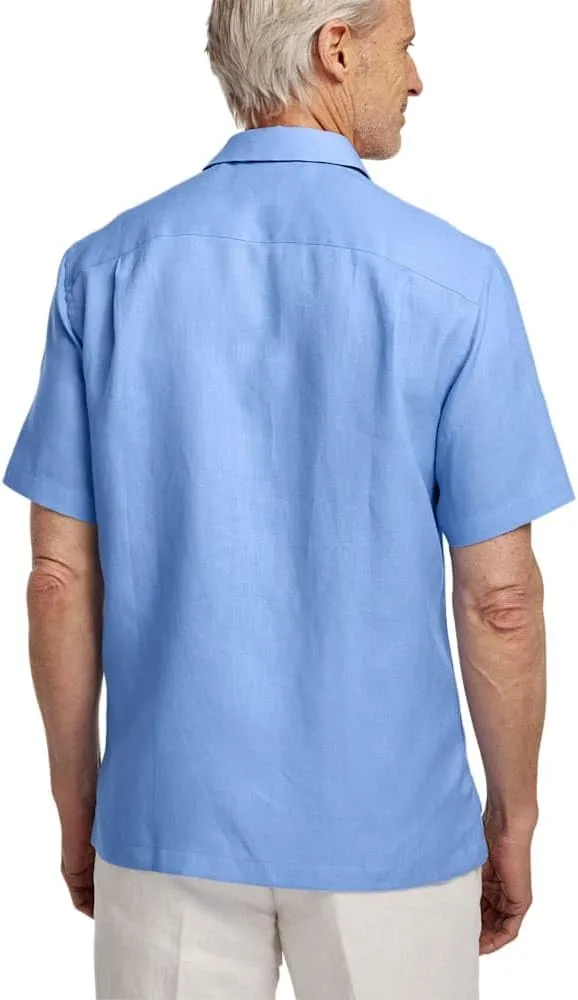 Paul Fredrick Men's Slim Fit Linen Solid Casual Shirt