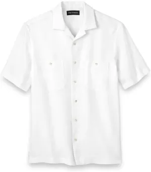 Paul Fredrick Men's Slim Fit Linen Solid Casual Shirt