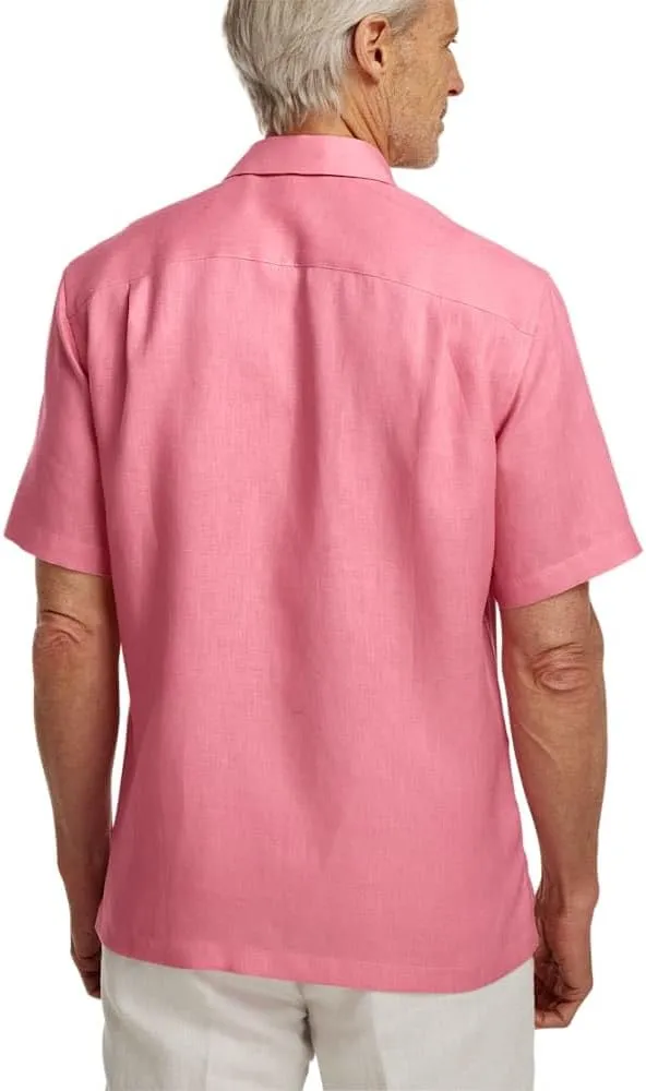 Paul Fredrick Men's Slim Fit Linen Solid Casual Shirt
