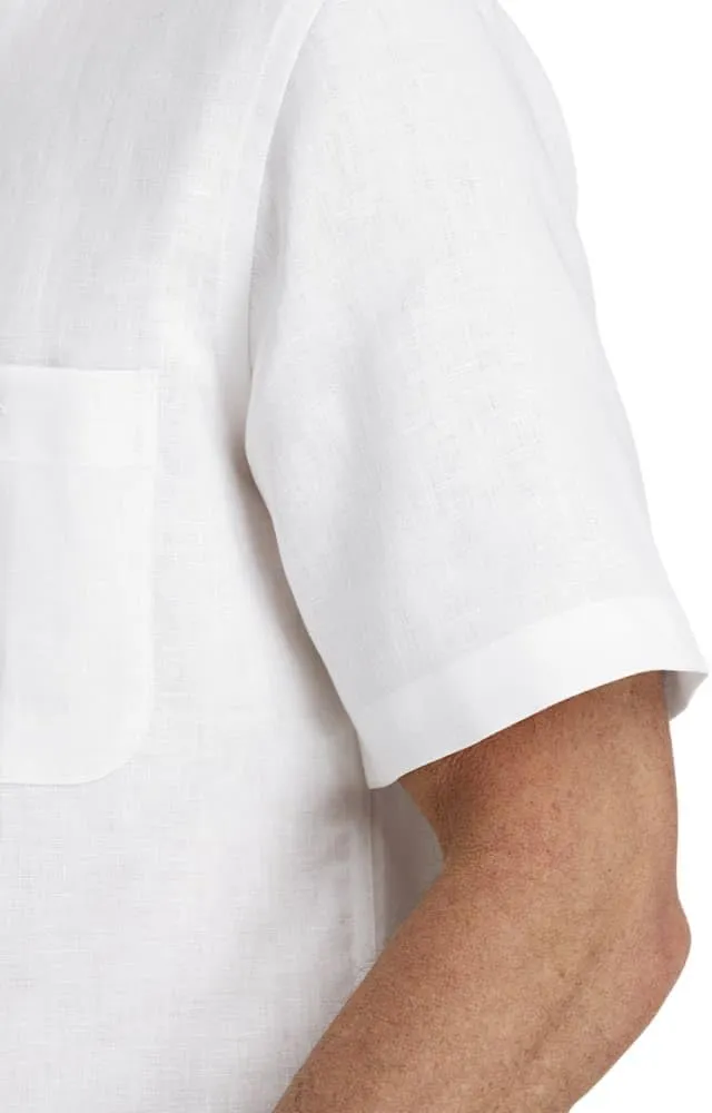 Paul Fredrick Men's Slim Fit Linen Solid Casual Shirt