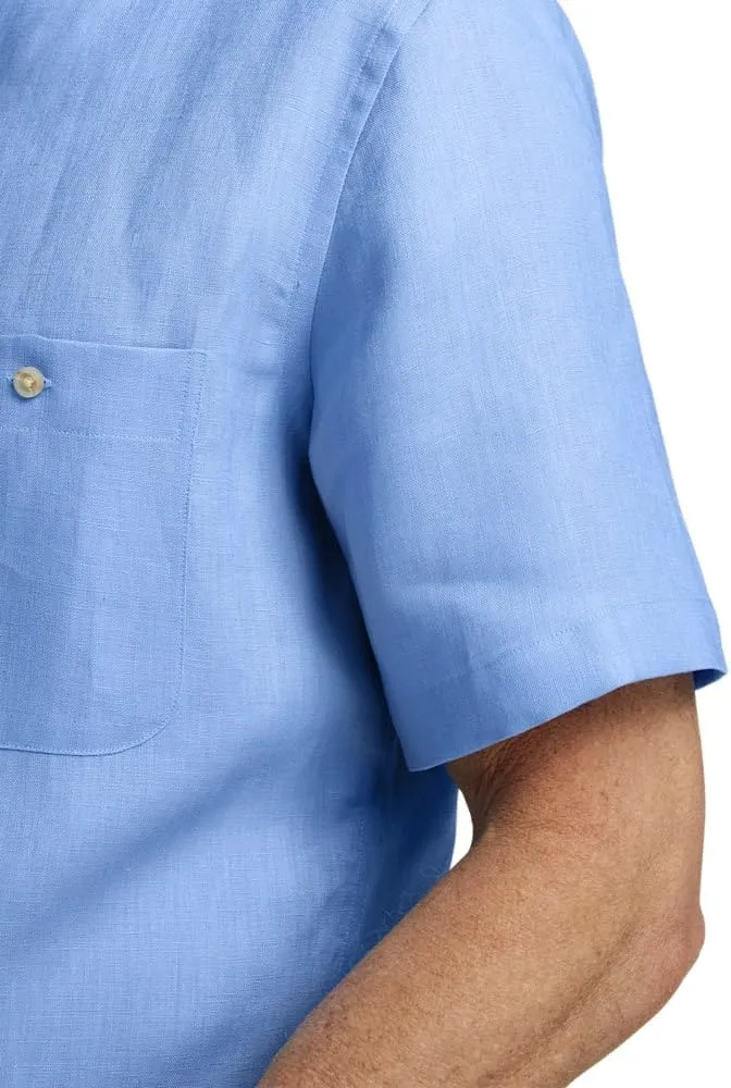 Paul Fredrick Men's Slim Fit Linen Solid Casual Shirt