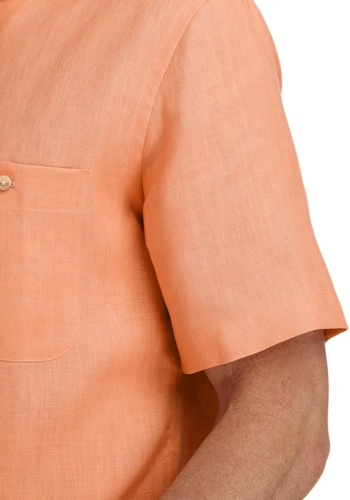 Paul Fredrick Men's Slim Fit Linen Solid Casual Shirt