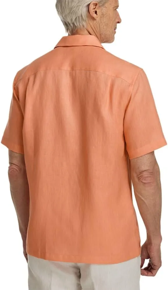 Paul Fredrick Men's Slim Fit Linen Solid Casual Shirt