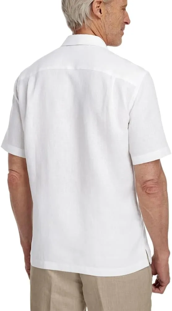 Paul Fredrick Men's Slim Fit Linen Solid Casual Shirt