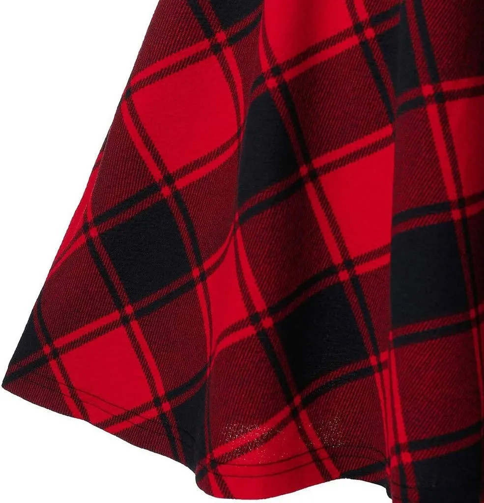 Plaid Pleated Skirt for Girls Women's Sexy High Waisted A-line Mini Skirts Tartan Skater Frenulum Short Skirt Dress