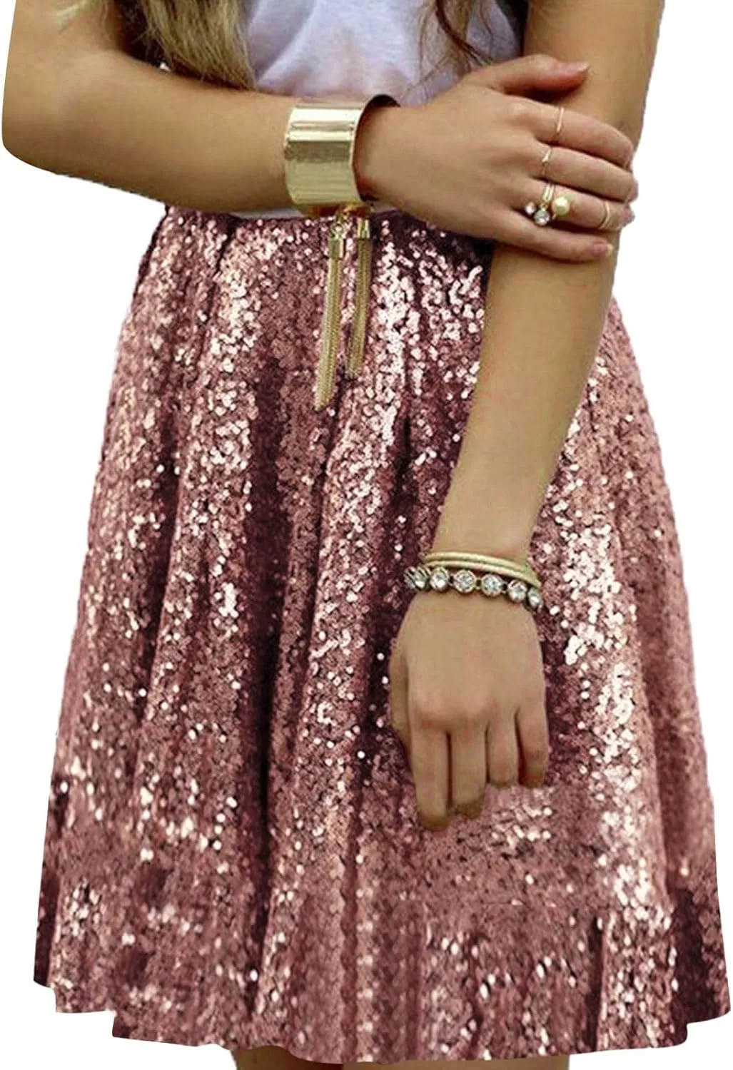 Sequin Skirt Black Short High Waist Pleated Skirts for Women Flare Fashion 2024 Sparkly Skirt Rave Festival