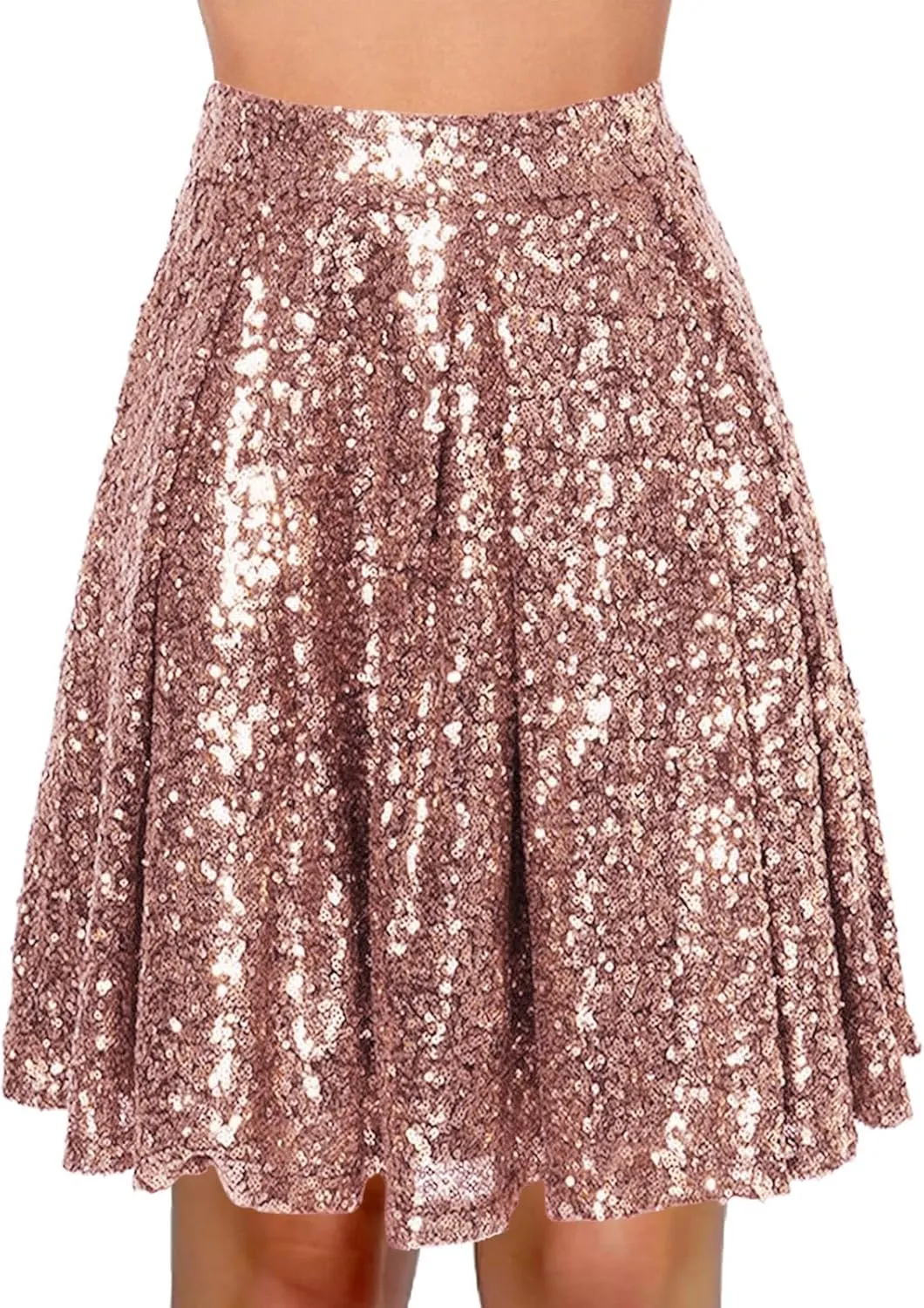 Sequin Skirt Black Short High Waist Pleated Skirts for Women Flare Fashion 2024 Sparkly Skirt Rave Festival