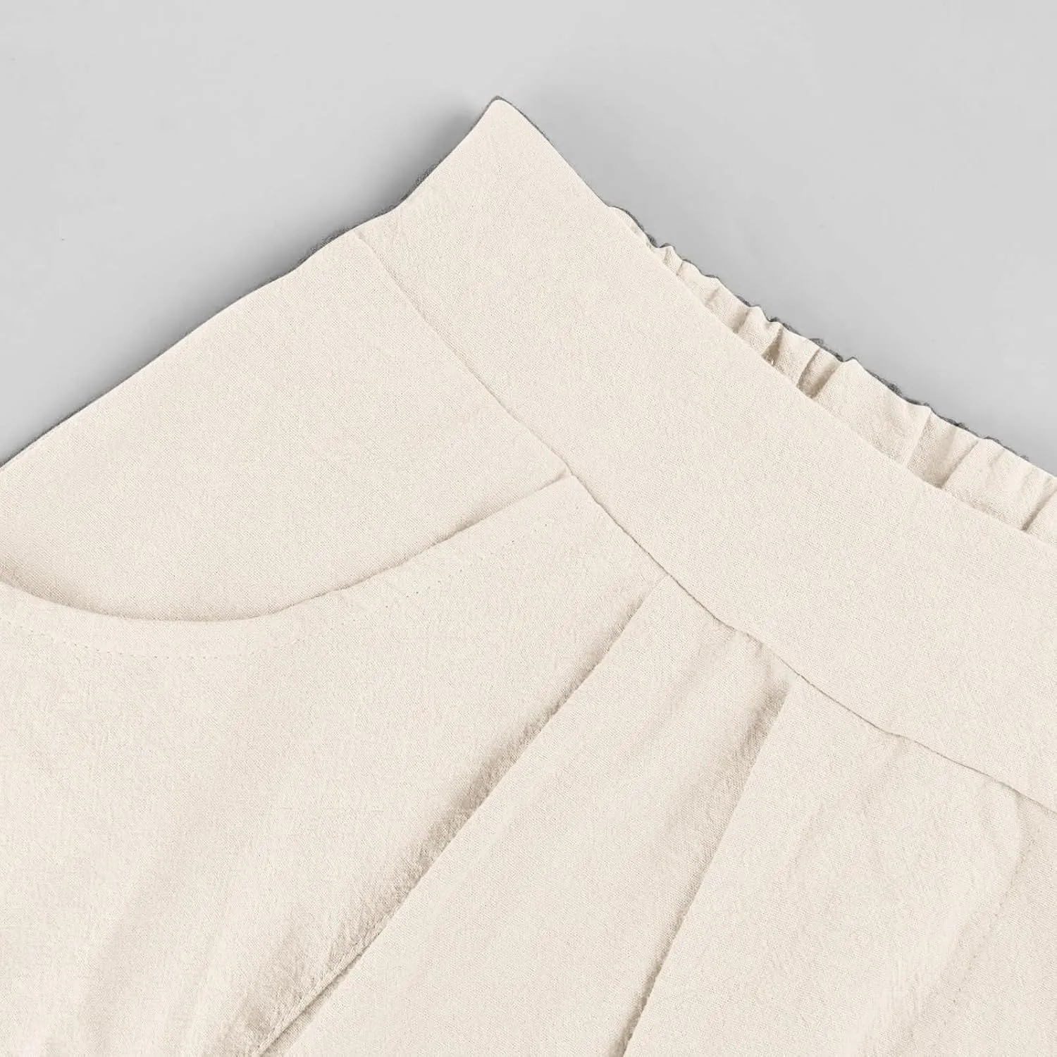 Spring Skirts for Women Summer High Elastic Waist Pleated Midi Skirt Linen Button Front A Line Skirts with Pockets