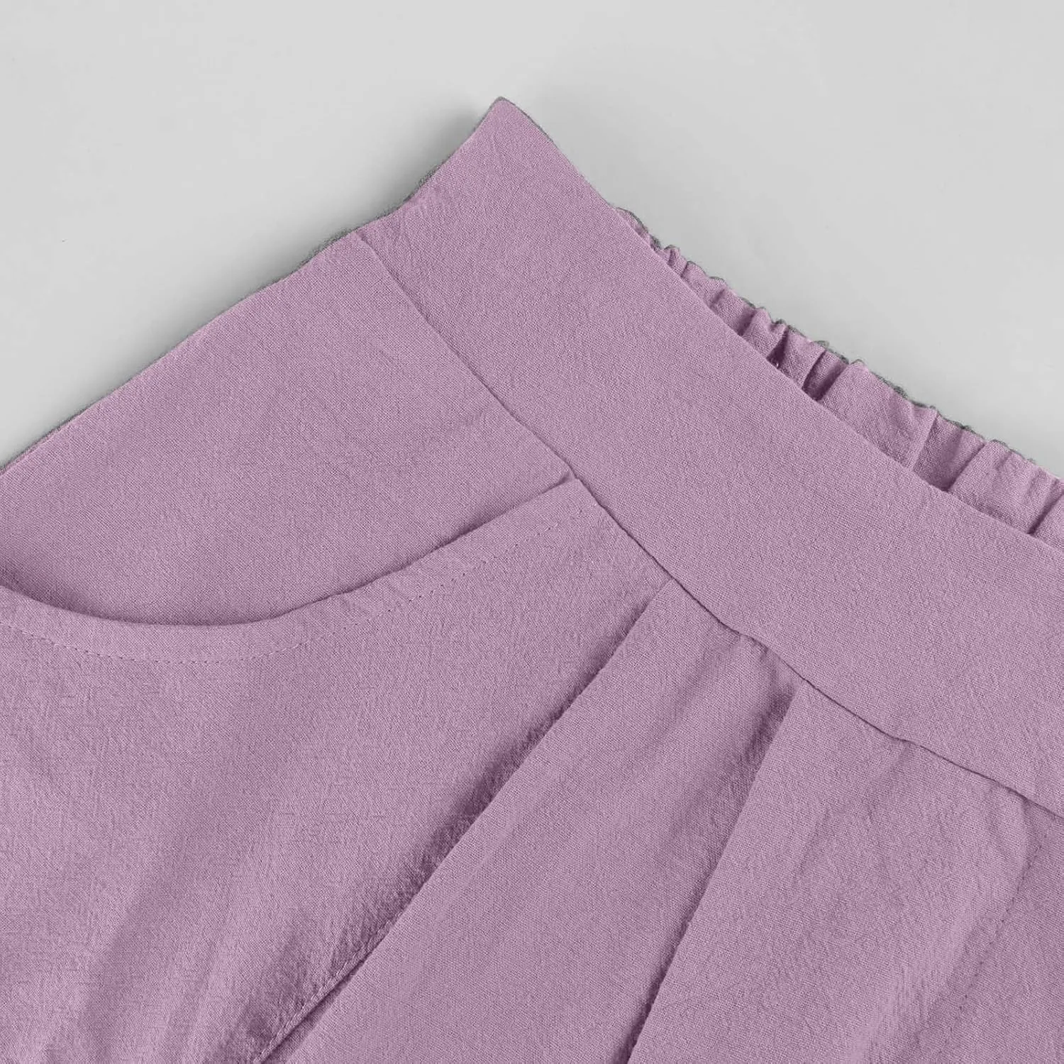 Spring Skirts for Women Summer High Elastic Waist Pleated Midi Skirt Linen Button Front A Line Skirts with Pockets