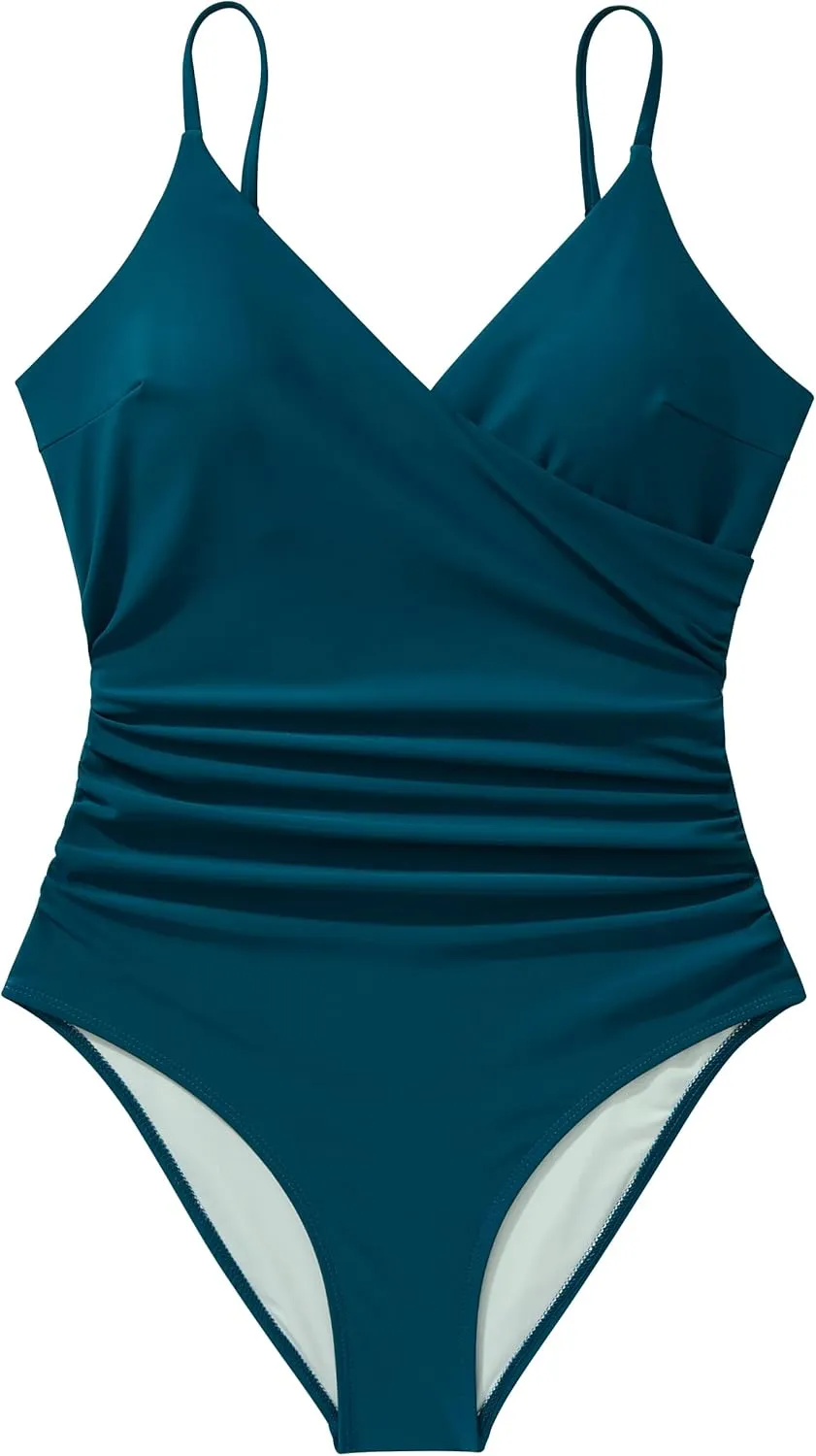 SUUKSESS Women Sexy Wrap Push Up One Piece Swimsuit Tummy Control Bathing Suit