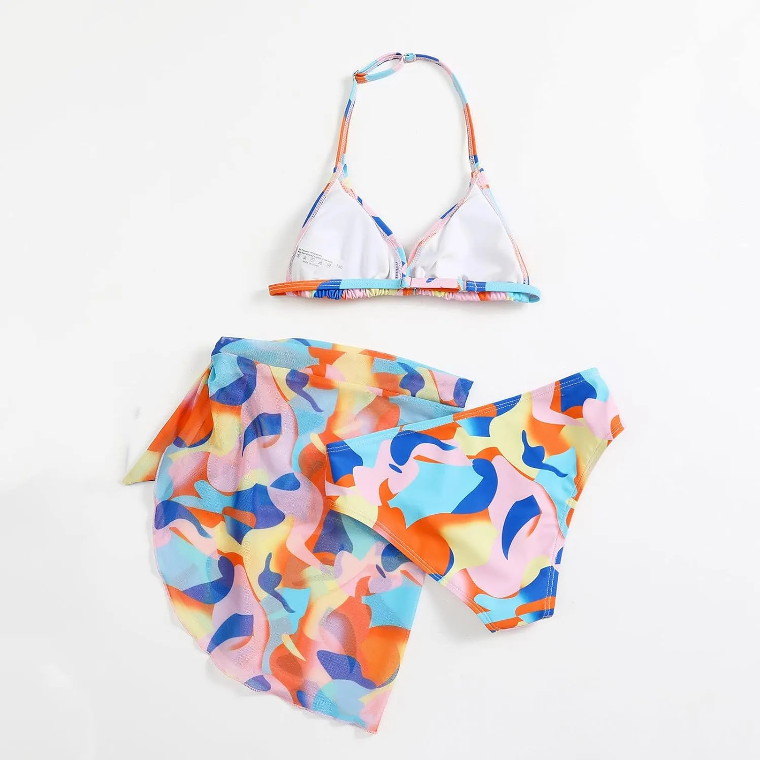 Teen Girls Bikini Swimsuit 3 Piece Bikini Swimsuit Set Girls Bathing Suit Beach Bikini Set with Cover Up Skirt