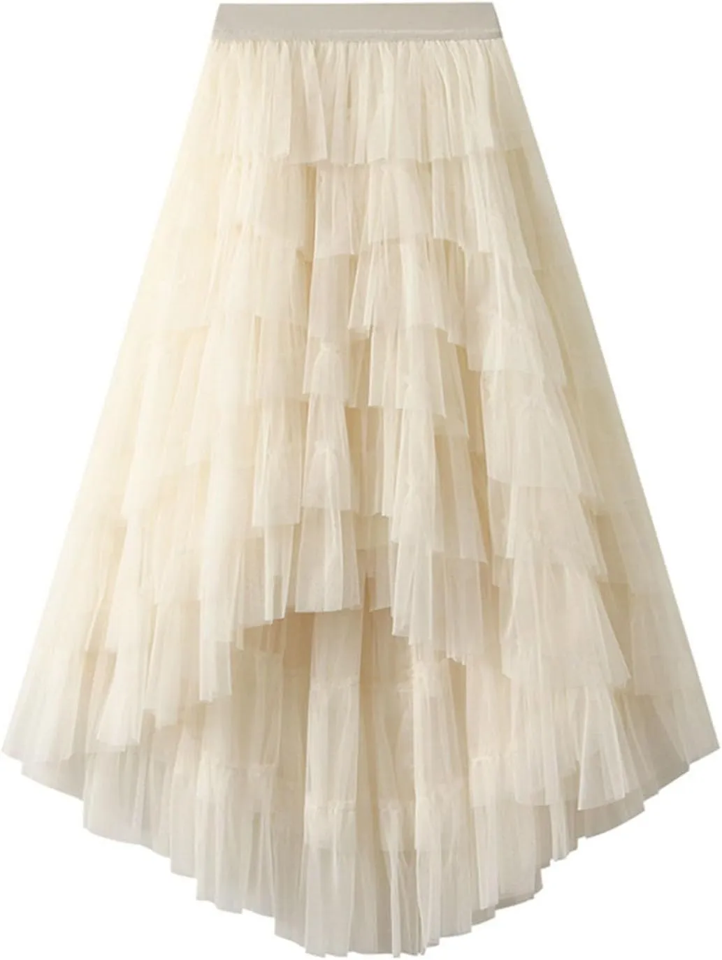 Tiered Maxi Skirts for Women 2025 Summer High Waisted Flowy Swing A-Line Ruffle Colorful Asymmetrical Skirt