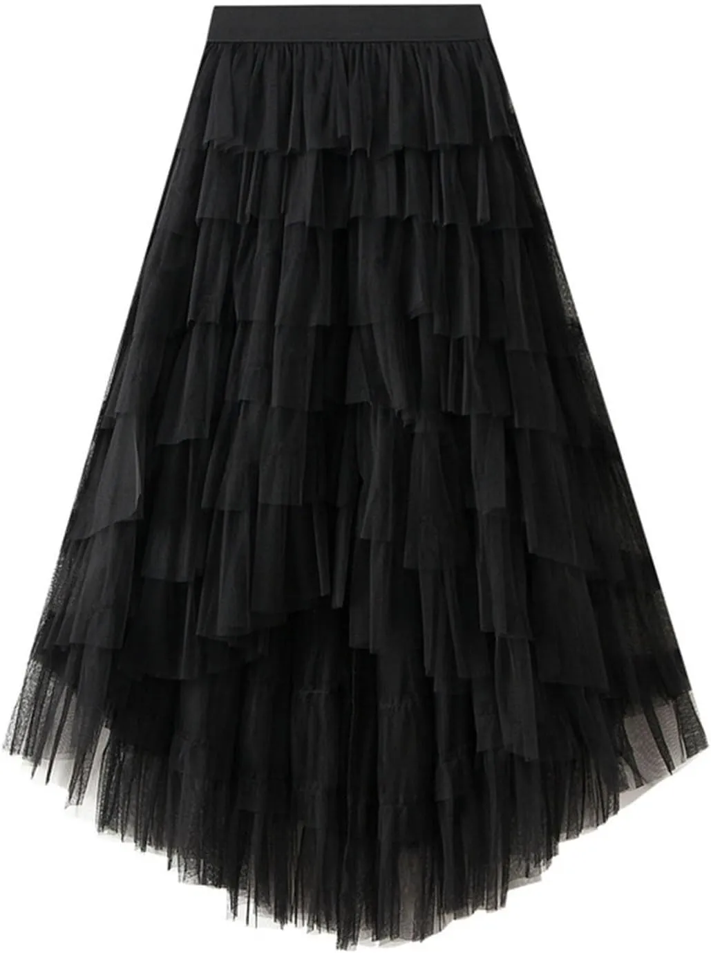 Tiered Maxi Skirts for Women 2025 Summer High Waisted Flowy Swing A-Line Ruffle Colorful Asymmetrical Skirt