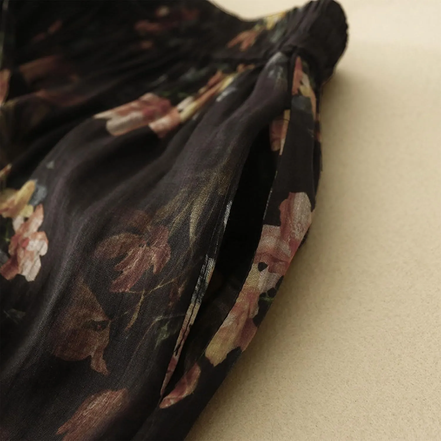 Trendy Women Skirts Elegant Vintage Boho Floral Maxi Long Skirt Retro Pleated Vacation Boho 2025 Outfits with Pockets