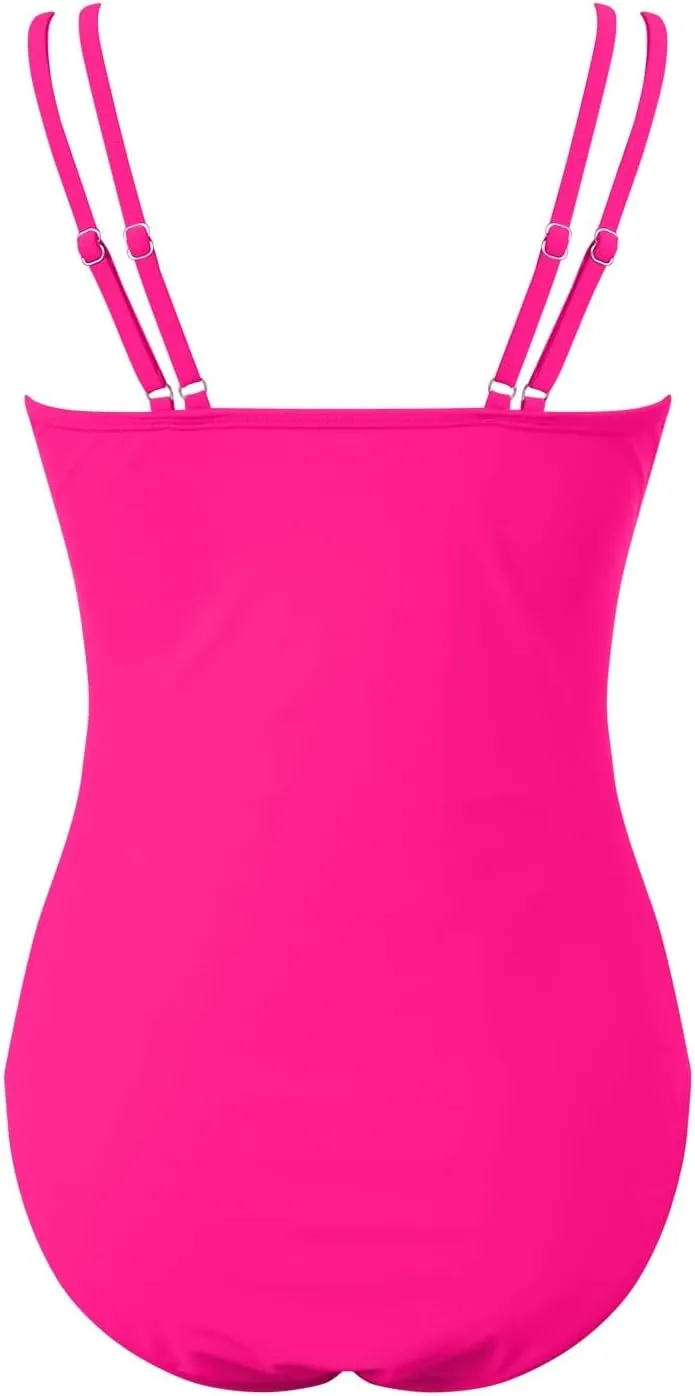 TUQIDEWU Womens Bathing Suits Tummy Control One Piece Swimsuit Women Sexy Square Neck Backless Slim Fit Mesh Swimsuit
