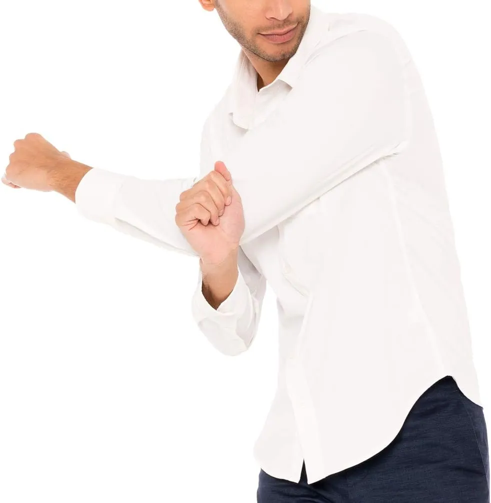 Untucked Shirts for Men Long Sleeve - Dry Fit Untuck Casual Shirt - Slim Fit