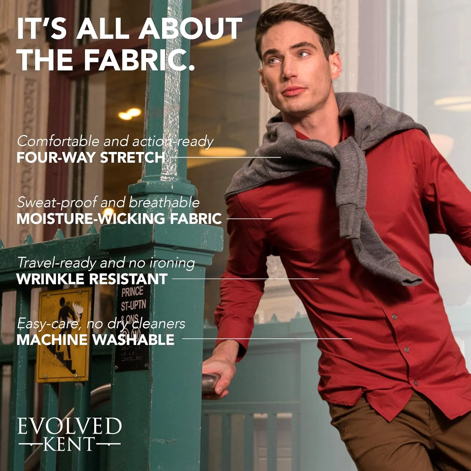 Untucked Shirts for Men Long Sleeve - Dry Fit Untuck Casual Shirt - Slim Fit