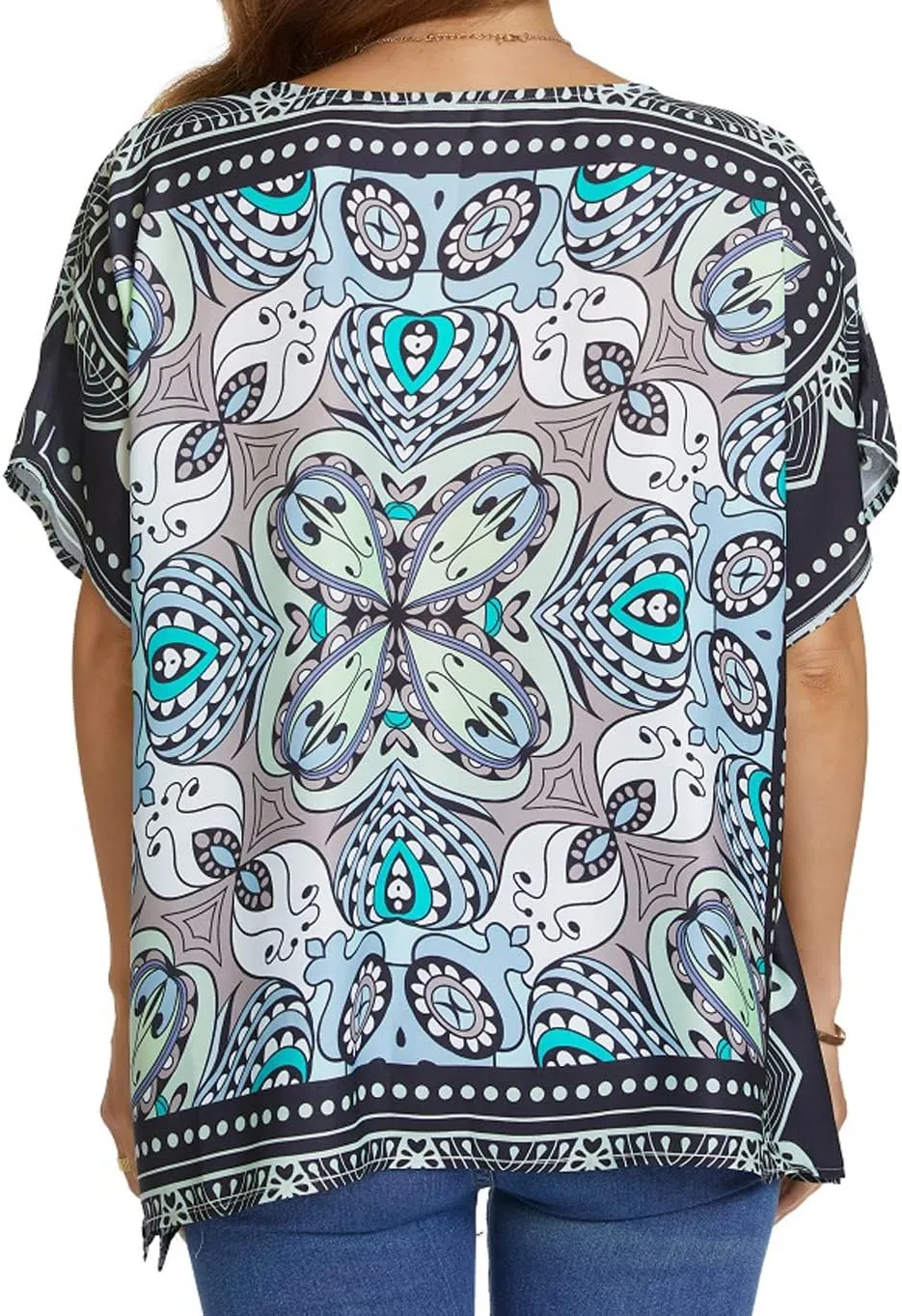 WEIYAN Women's Loose Casual Short Sleeve Floral Chiffon Tops T-Shirt Blouse