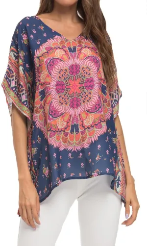 WEIYAN Women's Loose Casual Short Sleeve Floral Chiffon Tops T-Shirt Blouse