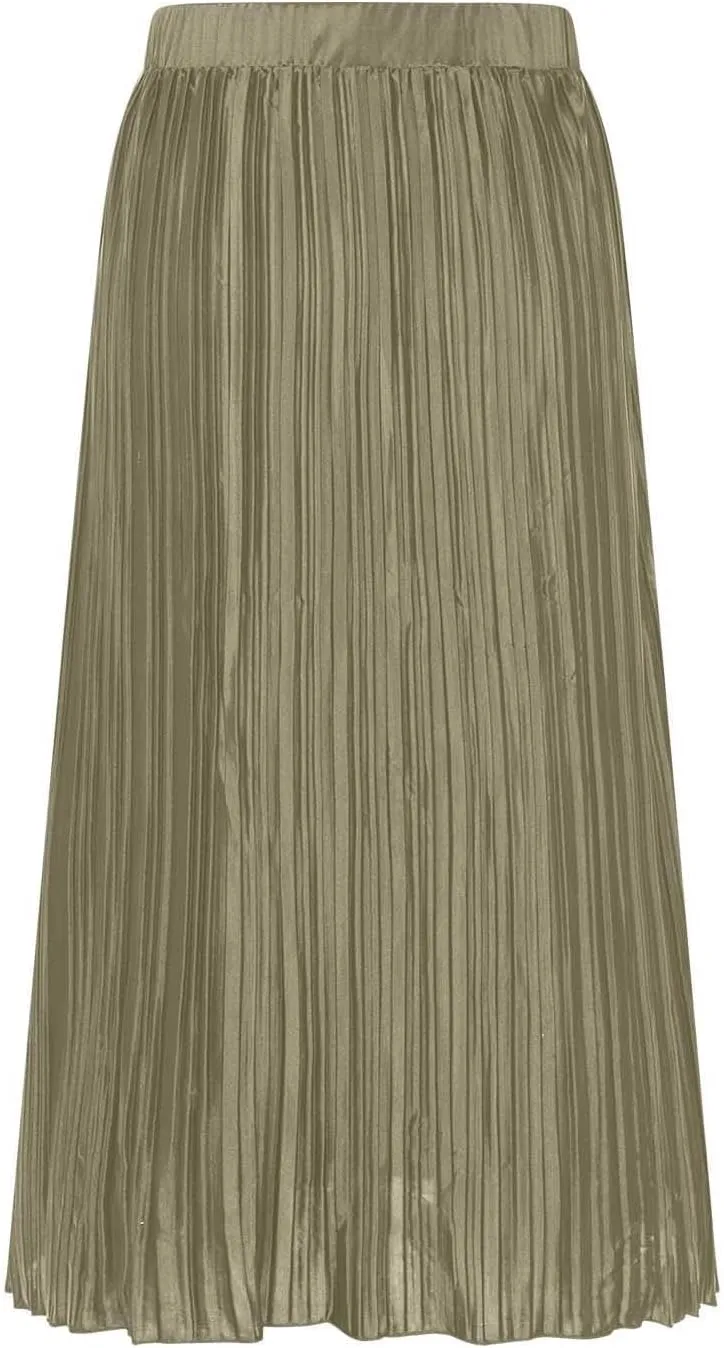 Women High Waist Pleated Skirts Trendy Split Thigh Skirt Summer Boho Flowy Maxi Skirt Solid A Line Beach Long Skirts