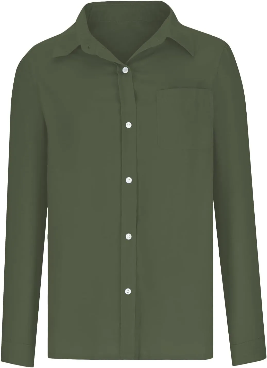 Women Linen Shirts Long Sleeve Stand-up Collar Button-up Business Shirt Summer Fashion Causal Loose Fit Linen Outfits