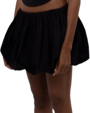 Women Pleated Bubble Mini Skirt Y2k Ruffle Hem Elastic Waist Puffy Short Skirt Tee Girls Cute Aline Balloon Skirt