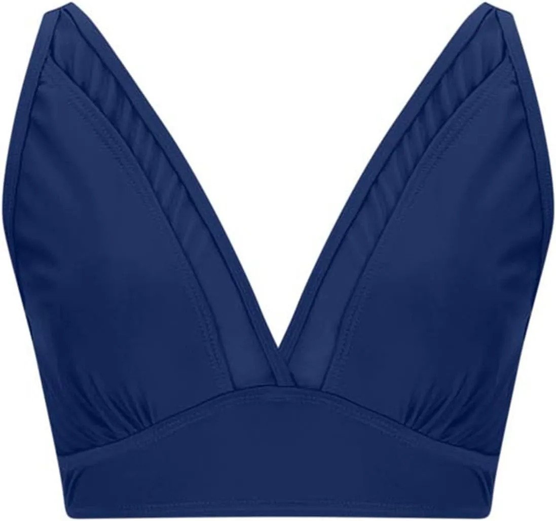 Women Push Up Bikini Tops Mesh See Through Swimsuits Tops Padded Wireless Bathing Suit Adjustable Strap Crop Swim Top