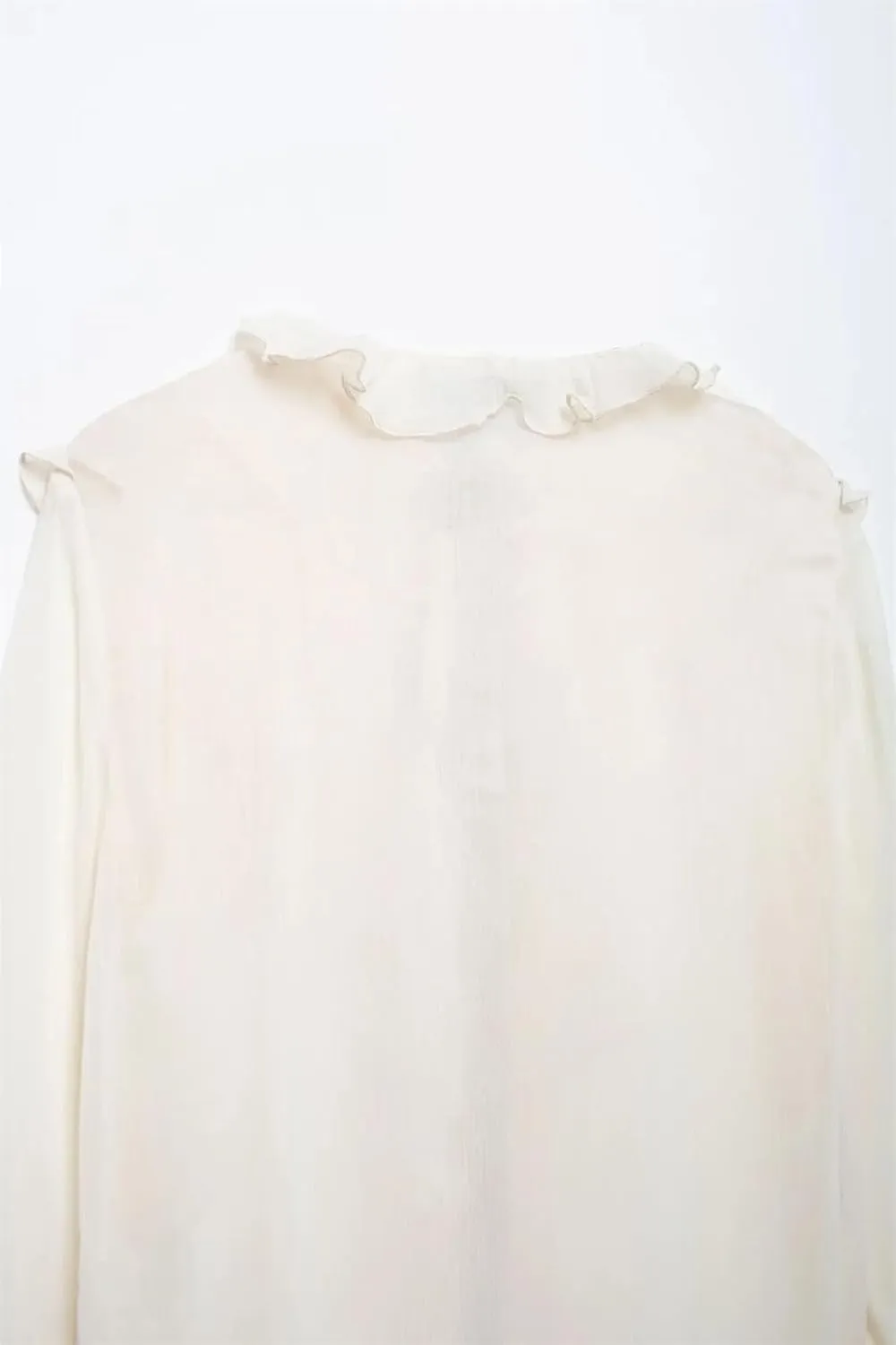 Women Ruffled Chiffon Blouses Casual Loose Long Sleeve Shirts Office Work Tops