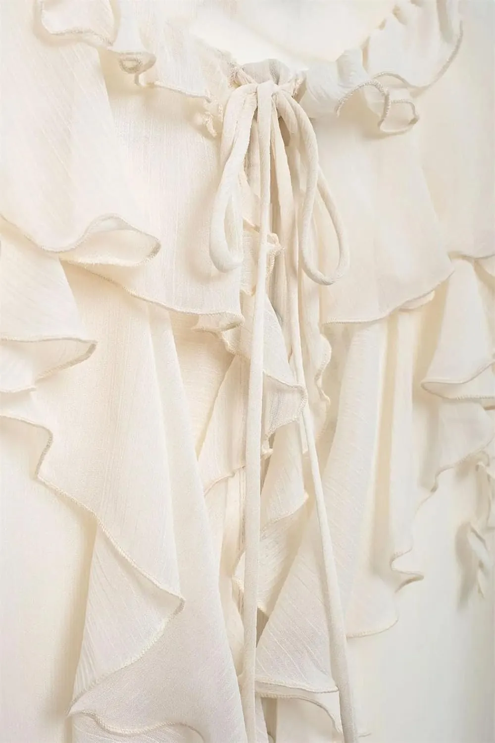 Women Ruffled Chiffon Blouses Casual Loose Long Sleeve Shirts Office Work Tops