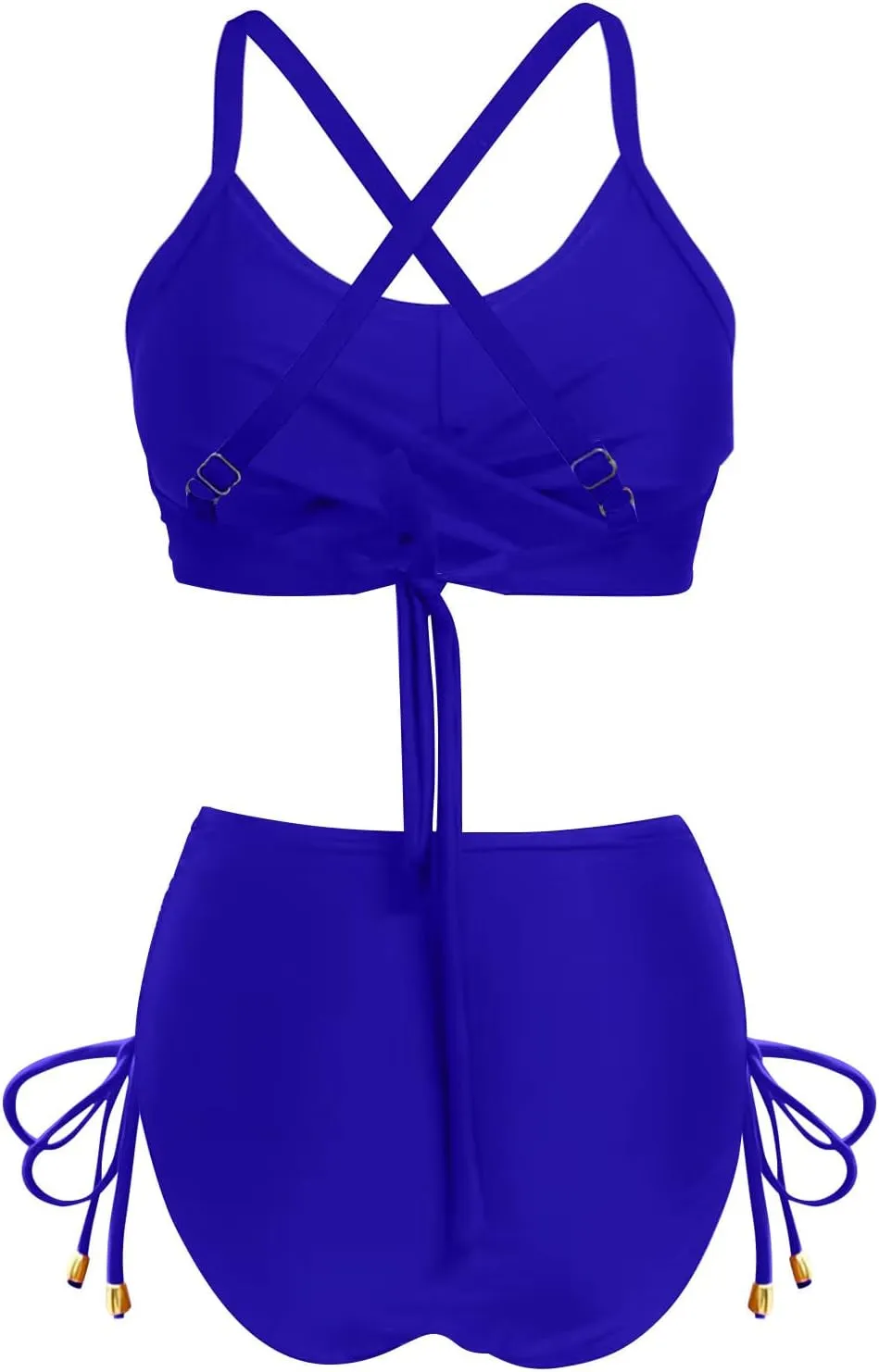 Women Solid Twist Front Two Piece Bikini Swimsuit Beach Wrap Push Up Bikini Set Tummy Control Plus Size Bathing Suit