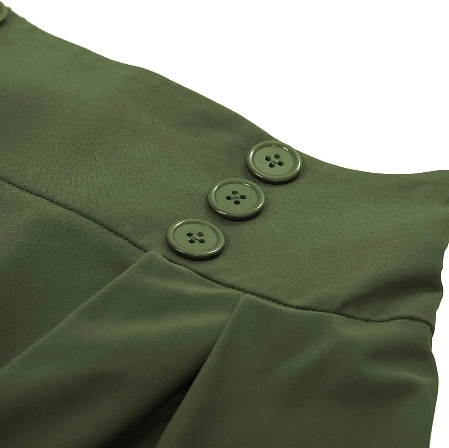 Womens A Line High Waisted Midi Skirts Button Down Fall Vintage Pleated Casual Flowy Button Down Swing Long Skirt