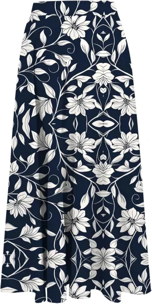 Womens Bohemian Long Floral Skirts Flowy High Waisted Swing Boho Maxi Skirt 2025 Summer Trendy Beach Vacation Clothes