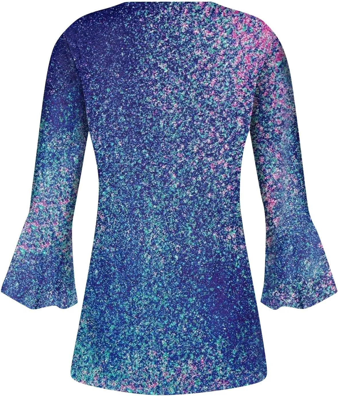 Women's Button Up Shirt Floral Print Top Summer Casual 3/4 Sleeve V Neck Blouse Women's Athletic Shirts