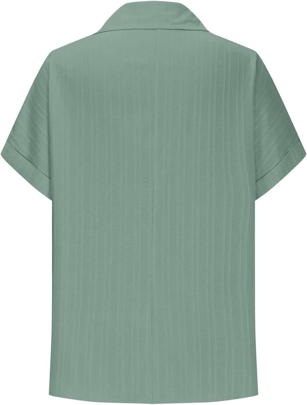 Women's Casual Button Down Shirts V Neck Short Sleeve Collared Office Work Blouses Tops with Pockets